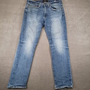 Lucky Brand 121 Heritage Slim Mens Blue Denim Jeans Size 31x30 Distressed Faded